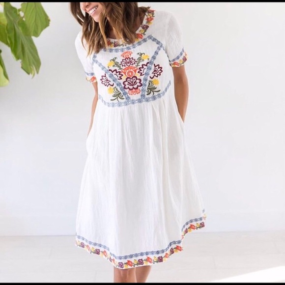 orange creek embroidered dress